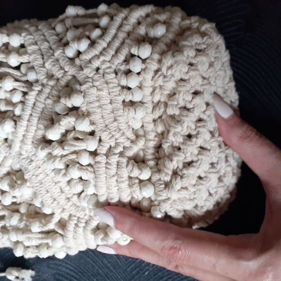 Zara Woven Macrame Bucket Bag - Picture 7 of 14